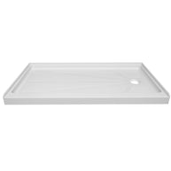 60 in. x 32 in. Right Drain Shower Base, Single Threshold Alcove Acrylic Shower Pan with Integrated Tile Flange, Low Profile Slip-Resistant Floor, Multiple Finish Options