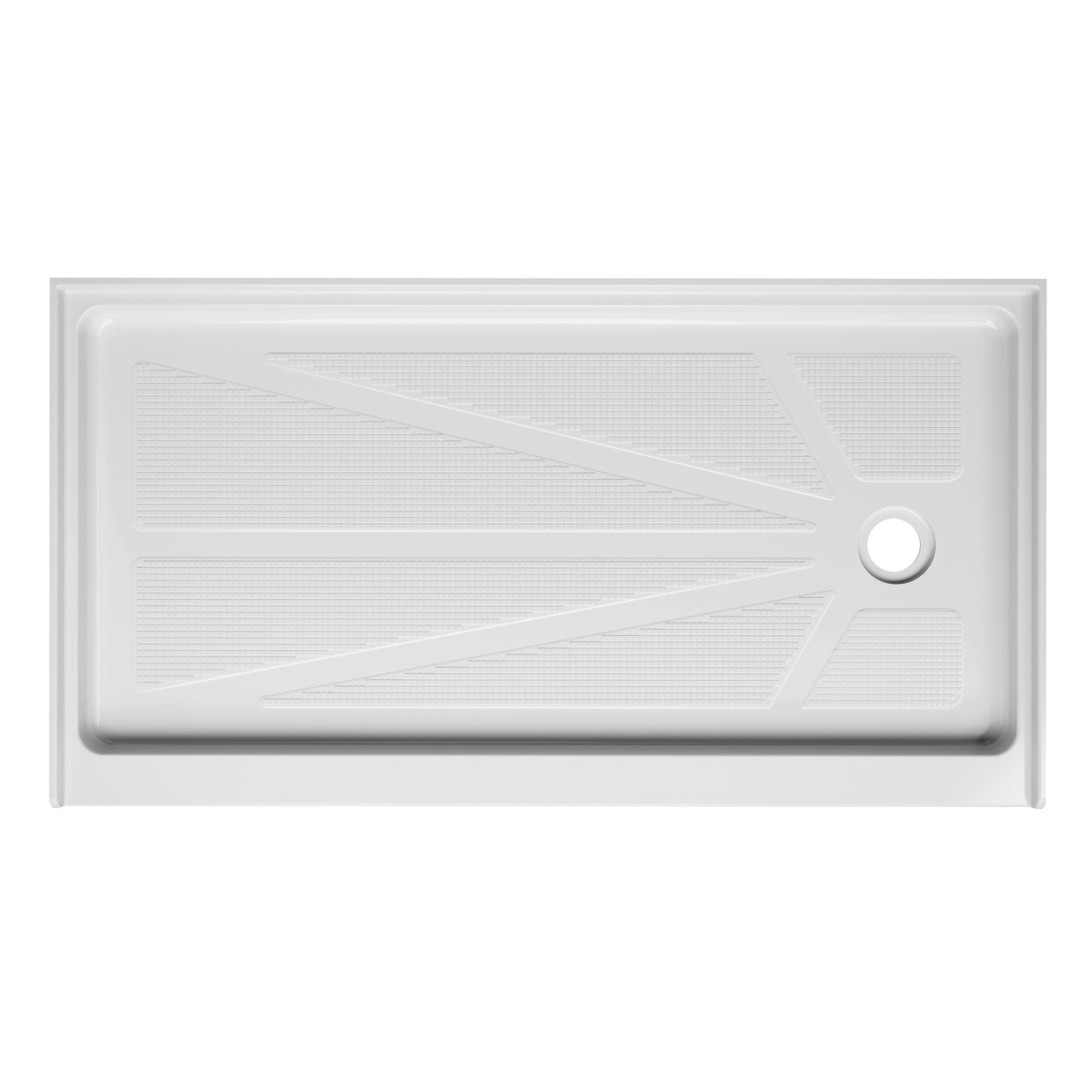 60 in. x 32 in. Right Drain Shower Base, Single Threshold Alcove Acrylic Shower Pan with Integrated Tile Flange, Low Profile Slip-Resistant Floor, Multiple Finish Options