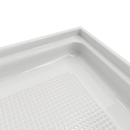 60" x 34" Single Threshold Acrylic Shower Base, Slip-Resistant Textured Shower Pan