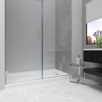60 in. x 36 in. Alcove Shower Base with Right Drain, Low Profile Slip Resistant Acrylic Fiberglass Shower Pan, Available in White and Gray Marble Finishes