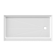 60 in. x 36 in. Alcove Shower Base with Right Drain, Low Profile Slip Resistant Acrylic Fiberglass Shower Pan, Available in White and Gray Marble Finishes