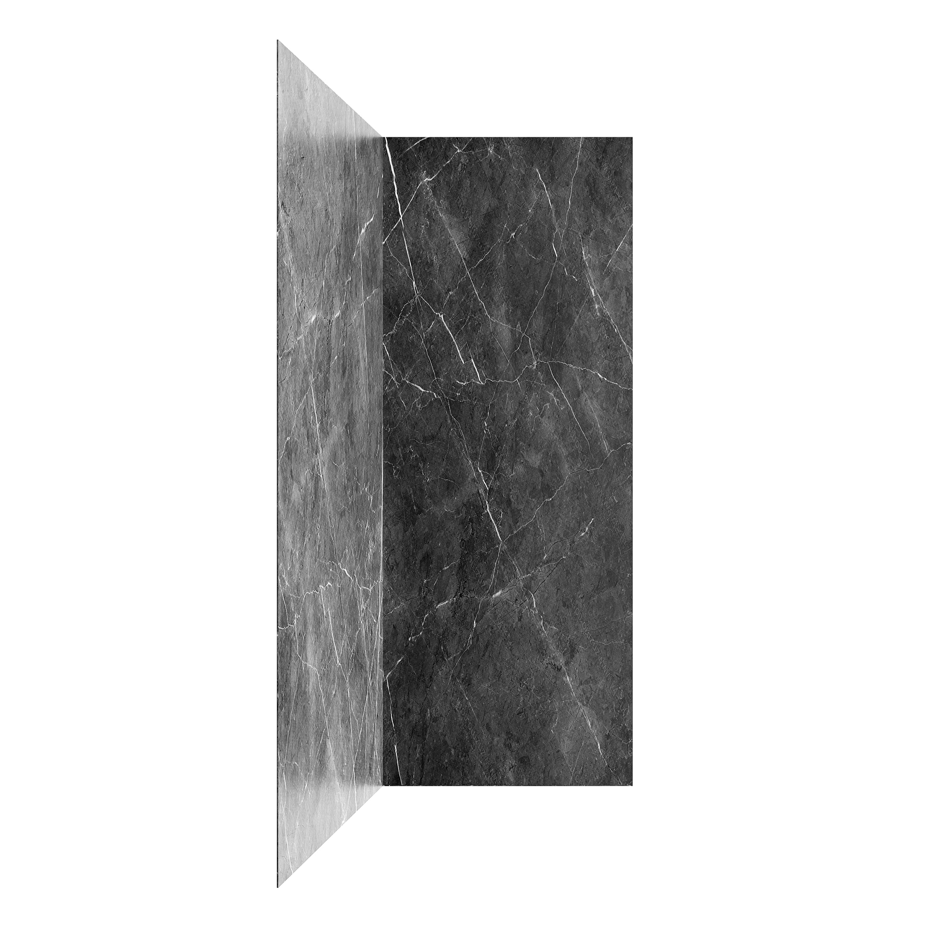 Jazz Gray Matte Acrylic Shower Wall Panels – 0.11in Thick, Includes Corner & Edge Trim, Waterproof & Low-Maintenance Bathroom Upgrade