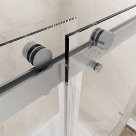 Frameless Double Sliding Shower Door with Soft-Closing, 3/8