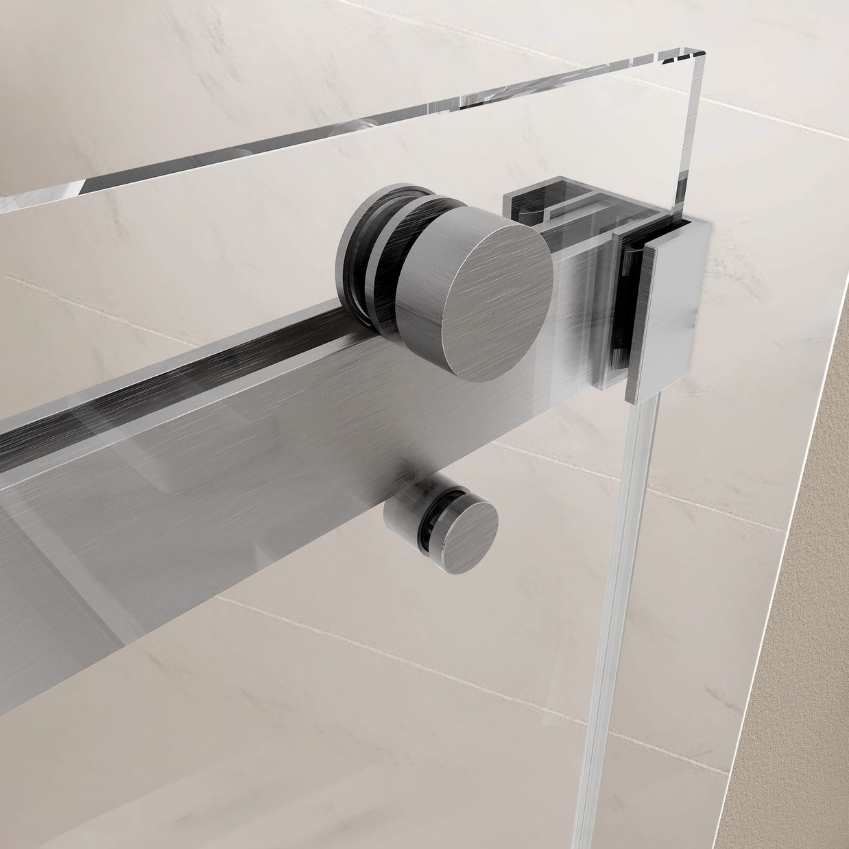Frameless Double Sliding Shower Door with Soft-Closing, 3/8