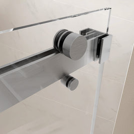 Frameless Double Sliding Shower Door with Soft-Closing, 3/8