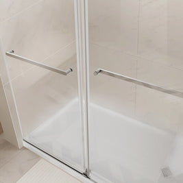 Frameless Double Sliding Shower Door with Soft-Closing, 3/8