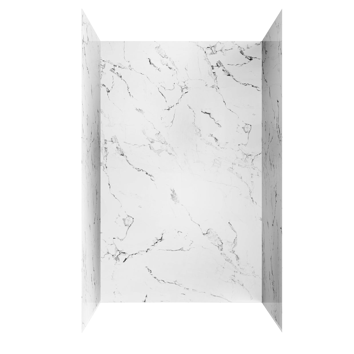 Jazz White Matte Acrylic Shower Wall Panels – 0.11in Thick, Includes Corner & Edge Trim, Waterproof & Low-Maintenance Bathroom Upgrade