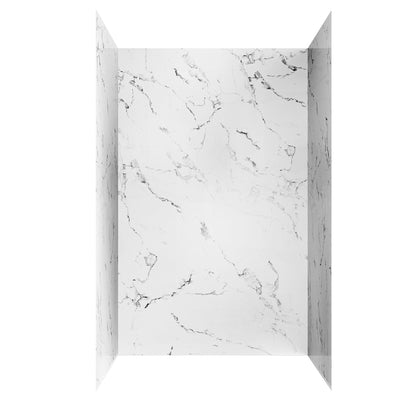 Jazz White Matte Acrylic Shower Wall Panels – 0.11in Thick, Includes Corner &amp; Edge Trim, Waterproof &amp; Low-Maintenance Bathroom Upgrade
