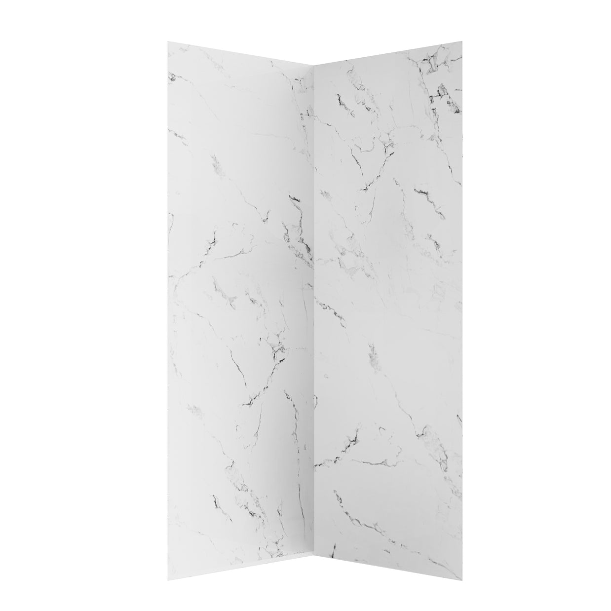 Jazz White Matte Acrylic Shower Wall Panels – 0.11in Thick, Includes Corner & Edge Trim, Waterproof & Low-Maintenance Bathroom Upgrade