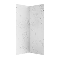 Jazz White Matte Acrylic Shower Wall Panels – 0.11in Thick, Includes Corner & Edge Trim, Waterproof & Low-Maintenance Bathroom Upgrade