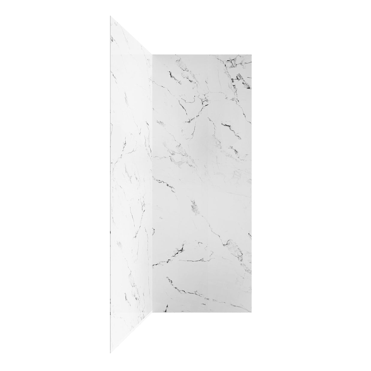 Jazz White Matte Acrylic Shower Wall Panels – 0.11in Thick, Includes Corner & Edge Trim, Waterproof & Low-Maintenance Bathroom Upgrade