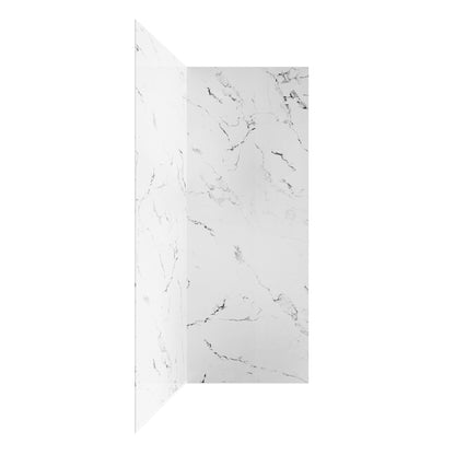 Jazz White Matte Acrylic Shower Wall Panels – 0.11in Thick, Includes Corner &amp; Edge Trim, Waterproof &amp; Low-Maintenance Bathroom Upgrade